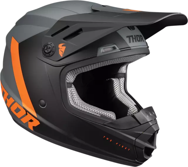 Thor 22 Youth Sector Chev Helmet Large Charcoal/Orange 0111-1480