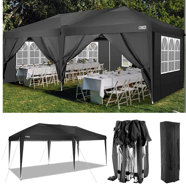 Pavillon 3x3m/3x6m Wasserdicht Partyzelt Gartenzelt Faltpavillon Popup Faltbar