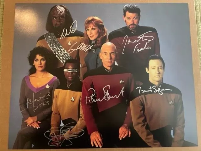 STAR TREK TNG 16x20 The Next Generation Cast Original Hand Autographed Photo