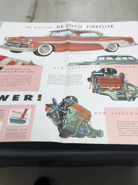 1955 DeSoto Firedome and Fireflite With Hemi V8 Color Brochure Prospekt 3