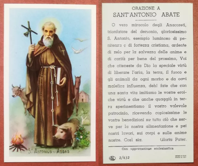 Santino Holy Card: S. Sant'Antonio Antonius Abate - Ed. EB 2/432