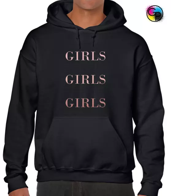 Girls Girls Girls Rose Gold Hoody Hoodie Cool Printed Slogan Design Fashion