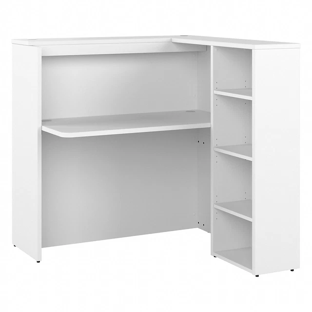 Bush Business Furniture Studio C 48"W Privacy Desk with Shelves White