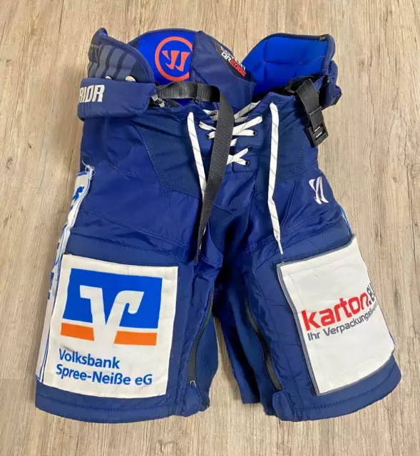 Warrior Lausitzer Füchse - Eishockeyhose blau Größe M - 23/24 mit Werbepatches
