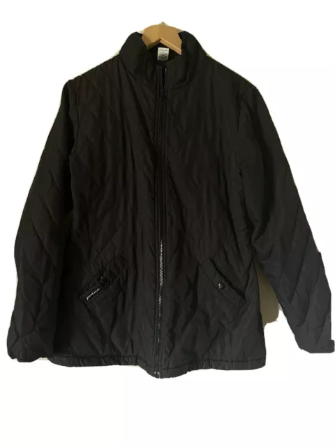 PRANA INSULATED BLACK quilted jacket Fleece Lined sz medium zip up warm ...