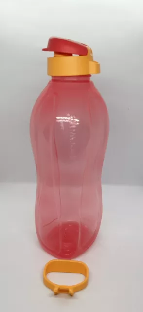 NEW Tupperware 2L Eco Flip Top Drink Bottle Pink with Handle 2 Litre