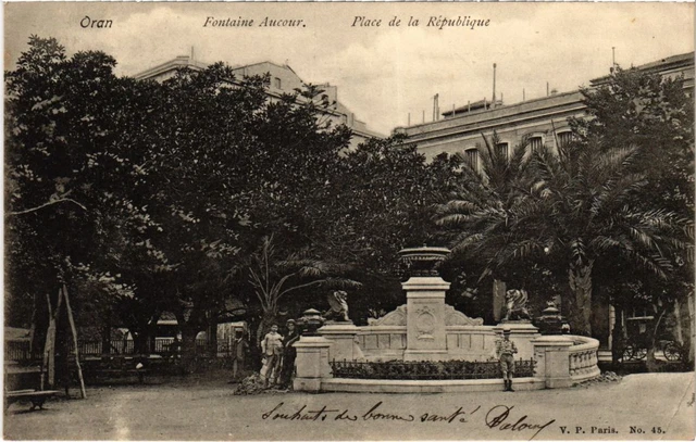 CPA AK ORAN Fontaine Aucour - Republic Square ALGERIA (1291722)