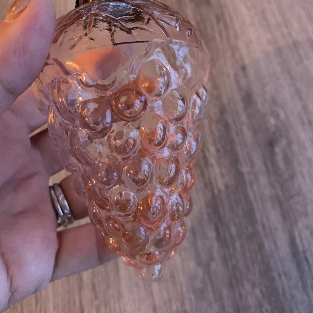 ANCIENNE BOULE DE Noël grappe de raisin en verre soufflé Artisanale EUR