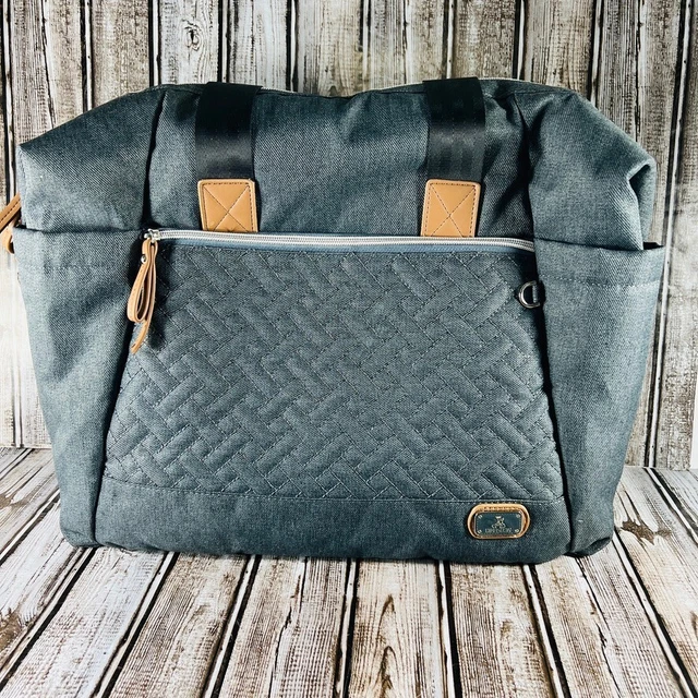 Dikaslon Baby Diaper Tote Bag Luggage Strap Changing Pad Large Travel Gray