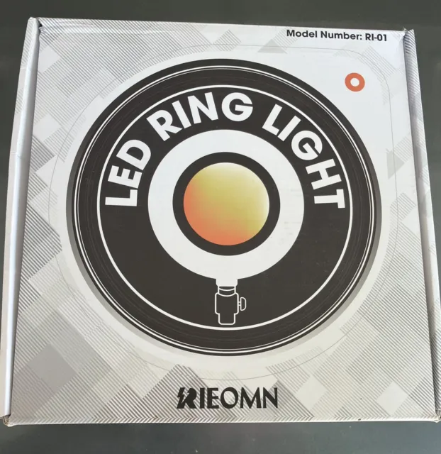 Anillo de luz LED regulable para selfie de escritorio RIEOMN 10"" con soporte y soporte para teléfono