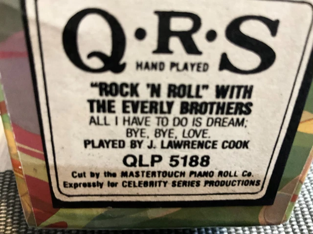 Everly Brothers Rock N' Roll  Excellent Rare Original  Long Playing Pianola Roll