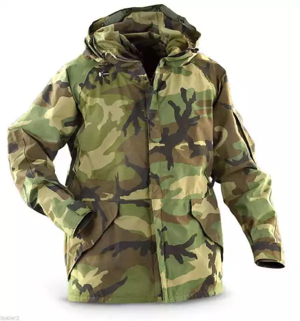 Army Ecwcs Cold Weather Parka US of Woodland Camouflage Outdoor Jacket Large