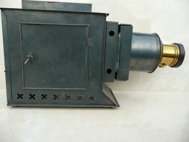 Ancienne Lanterne Magique Johann Falk Allemagne - 19ème Siècle, Projecteur Pré-cinéma