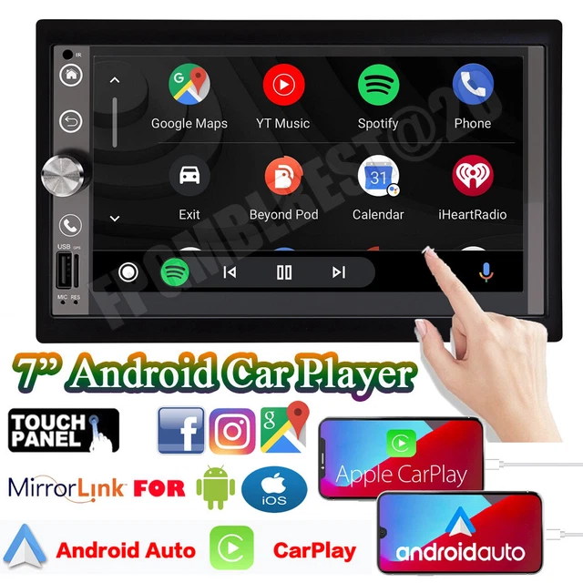 7" Double Din Car Stereo with Apple Carplay & Android Auto Play MP5 Radio US