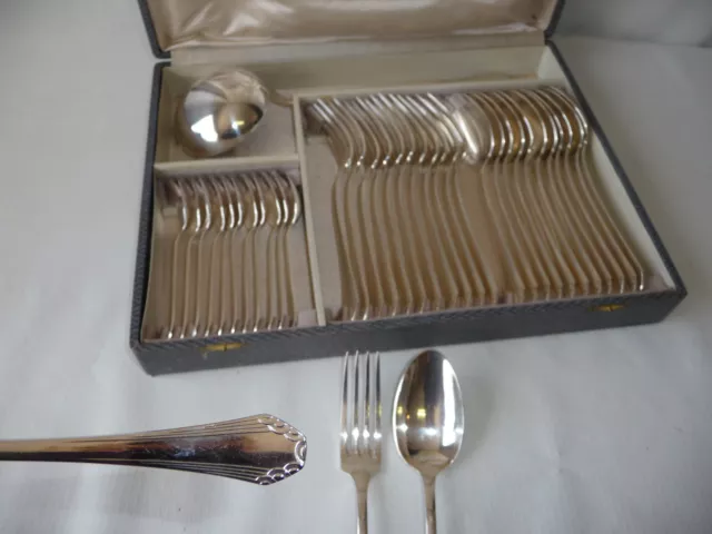 Ménagère métal argenté ORBRILLE Art Déco Couvert de table 37p.