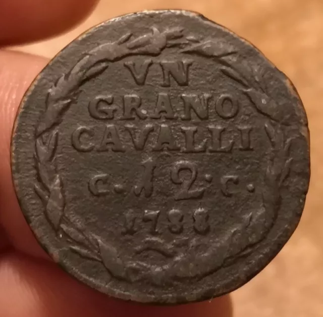 Grano 12 Cavalli 1788, Regno Di Napoli Ferdinando IV, Rara, Rif. 3568