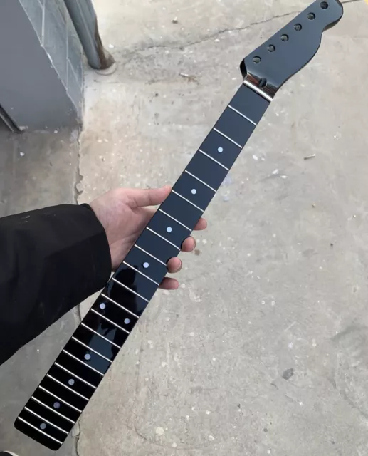 Black gloss 21 frets electric guitar neck Maple fingerboard Tele style dot inlay