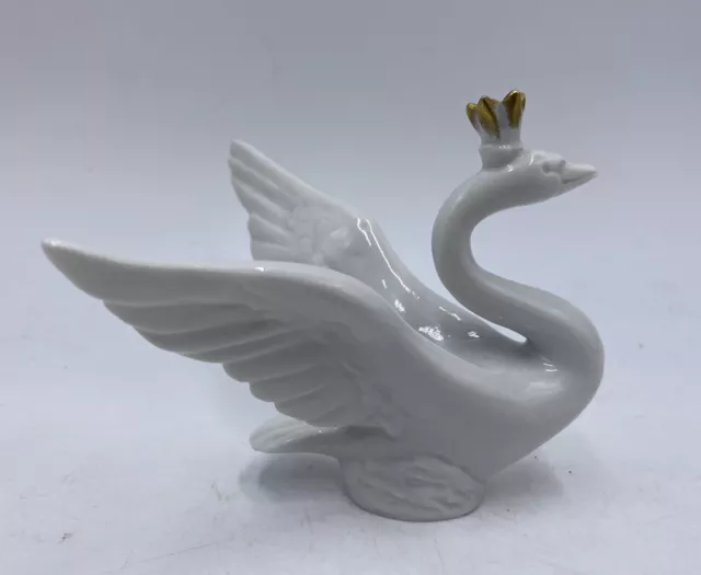 VTG Rosenthal White Hand Painted Porcelain White “King” Swan Bird Figurine 3” 3