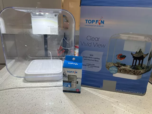 preowned aquarium fish tank TOP FIN BRAND comes With Air Pump, Light, Thermomete