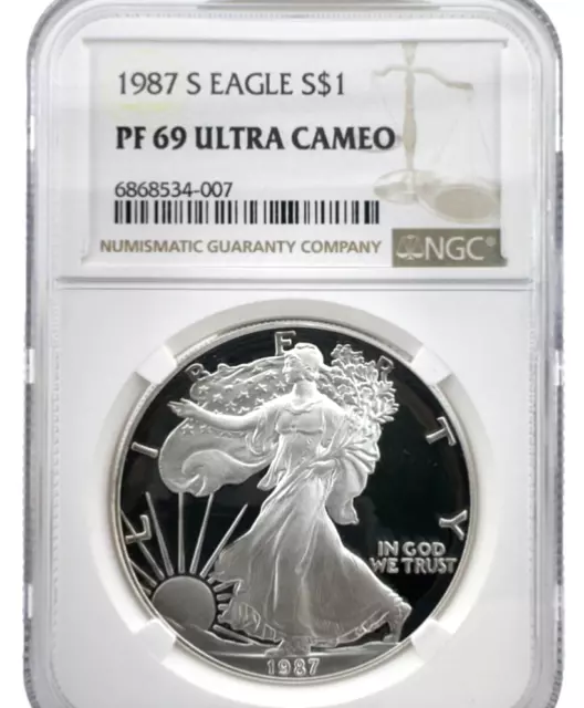 1987-S American Silver Eagle NGC PF69 ULTRA CAMEO