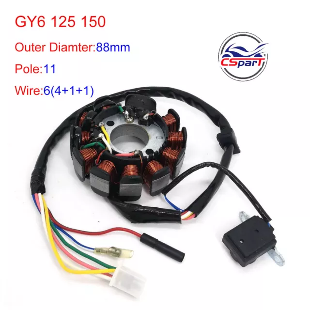 GY6 Stator 11 Coil 88mm Magneto 125CC 150CC Taotao Kazuma Scooter ATV Go Kart