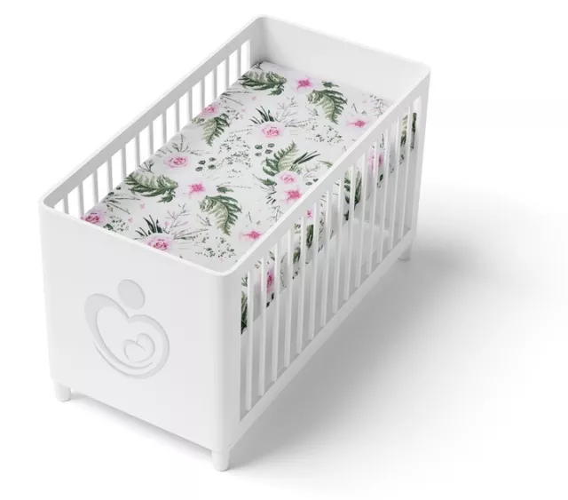 LENZUOLO 100% COTONE LETTO BAMBINO ADERENTE COLORATO LETTO CULLA 140x70cm fiori da giardino