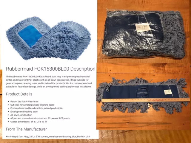 Rubbermaid FGK15300BL00 HALLWAY Dust Mop KUT-AWAY Head USA Blue 24’’ NEW janitor
