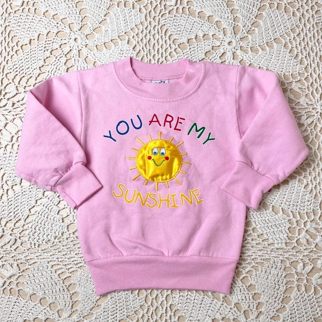 Vintage 1980s Kiddy Kats Baby Girl 18 Months "You Are My Sunshine" Pink Sweater