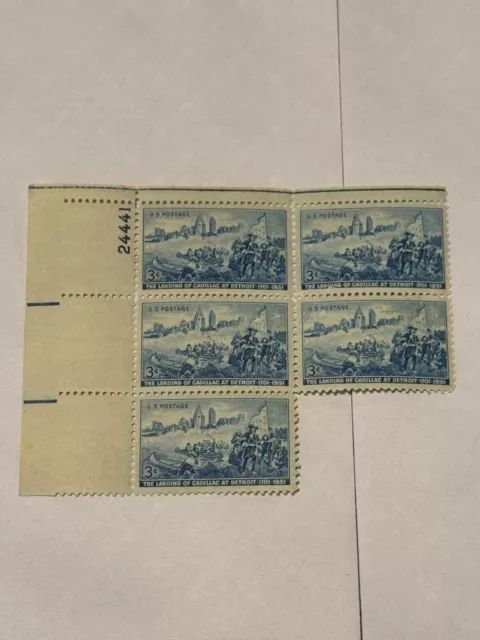 Landing of Cadillac at Detroit (Scott 1000) - Plate Block 24441