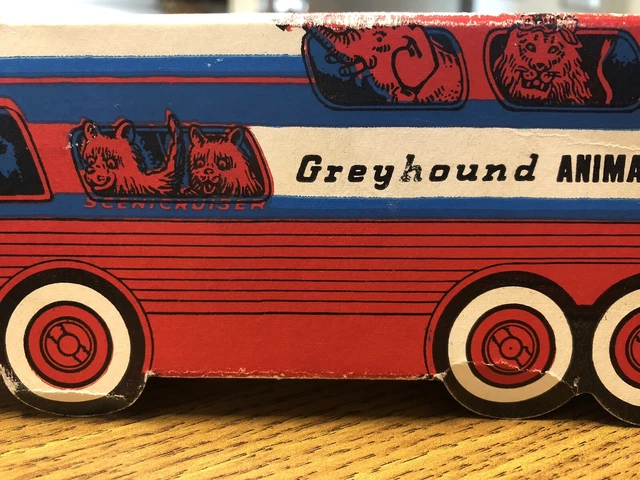Vintage Animal Cracker Cookie Box Greyhound Bus