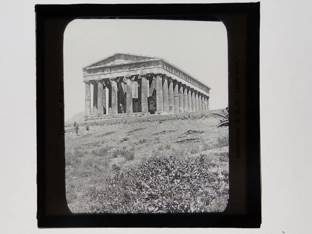 Theseium Athens Greece - Glass Lantern Slide By GW Wilson