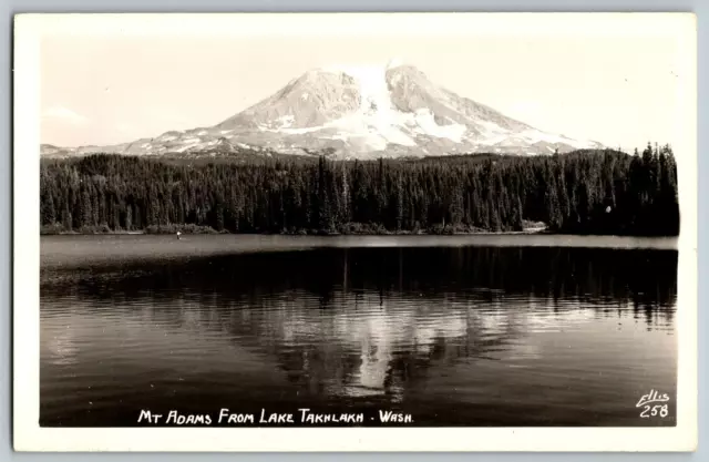 RPPC Vintage Postcard - Mt. Adams from Lake Takhlakh, Washington - Real Photo