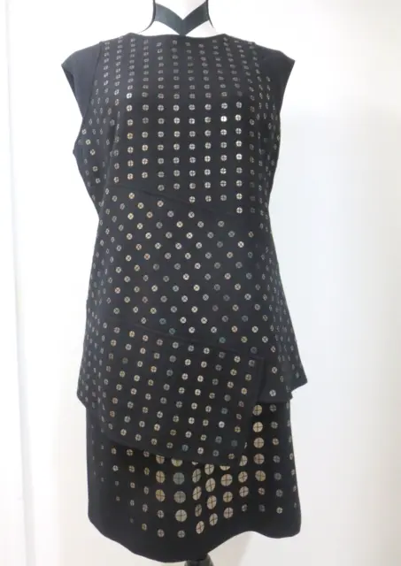 Nwt Vivienne Vivienne Justine Tam Black Wool Blend Sequin Lining Skirt Suit 8/10