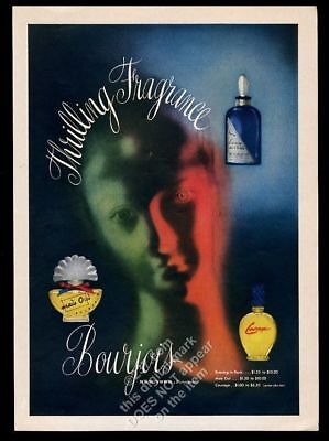 Bourjois 1941 Bourjois Mais Oui Profumo Bottiglia Lady Costume da Bagno Arte Ad 