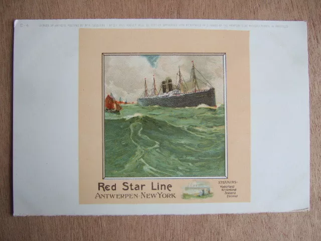 CPA MARINE : RED STAR LINE ANTWERPEN NEW YORK STEAMERS VADERLAND KROONLAND etc