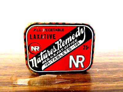 Vintage NR Natures Remedy All Vegetable Laxative Tablets Tin
