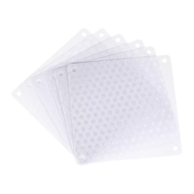 6PCS PC Dust Filter, 120x120mm PVC Computer Case Cooler Dustproof Mesh White