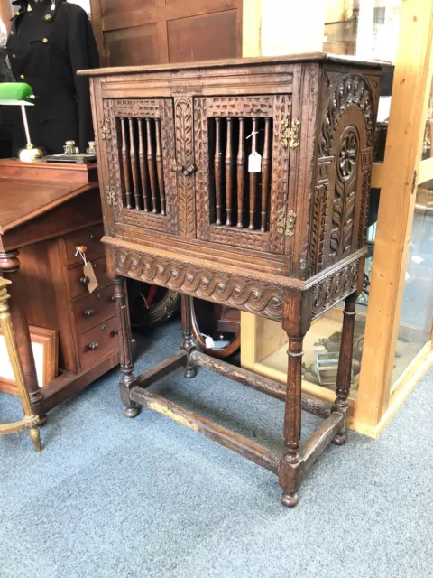 antique 17th century Dole food Hutch Carved Oak Stunning Delivery Available