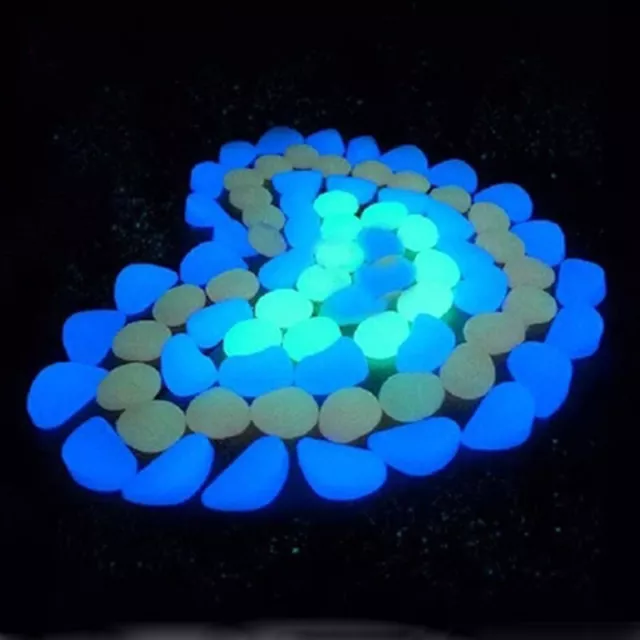 20x Colorful Fish Tanks Aquarium Glow In The Dark Stones Pebbles Rocks Aquarium