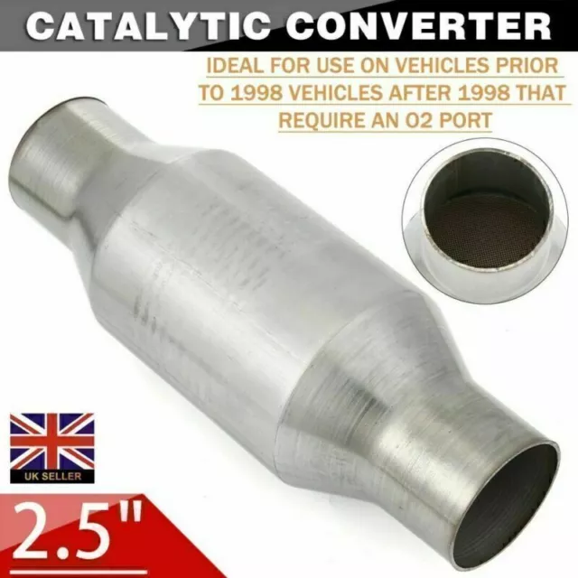 Universal 2.5 Inch 1pc Catalytic Converter High Flow T409 Metal UK