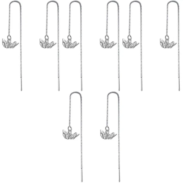 4 PAIRS KRANICHOHRFADEN Aus Papier Ohrringe Für Frauen