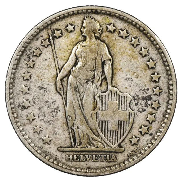 Suisse 2 francs 1886 B Helvetia Debout Berne - argent - KM.21 - pièce de monnaie