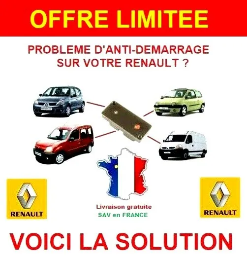 CLÉ DE DÉSACTIVATION anti démarrage Renault Twingo, Clio 2, Master ...
