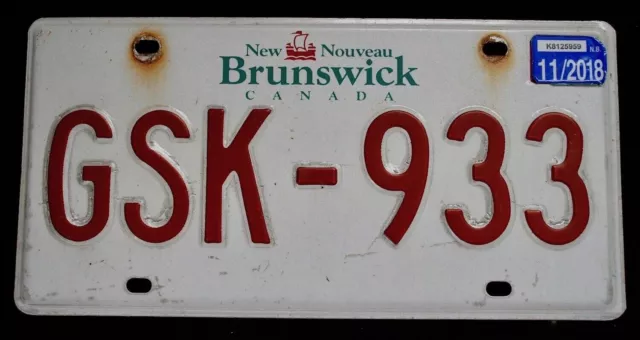 Nummernschild Mit Plakette - Original Aus New Brunswick Canada / Kanada  (3)
