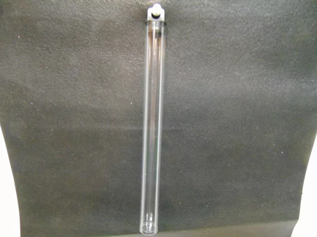 (10) Flex Tubes 3/4" x 8" with black hanger caps clear plastic display tubes
