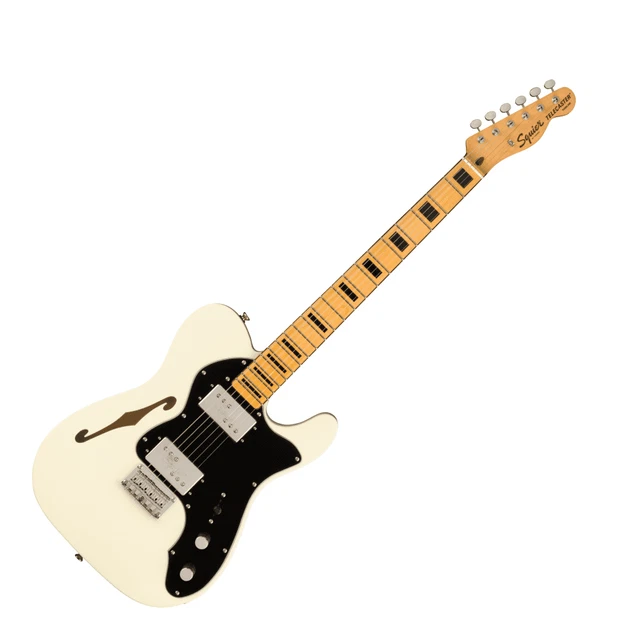 Squier FSR Classic Vibe '70s Telecaster Thinline Electric Guitar, Olympic White