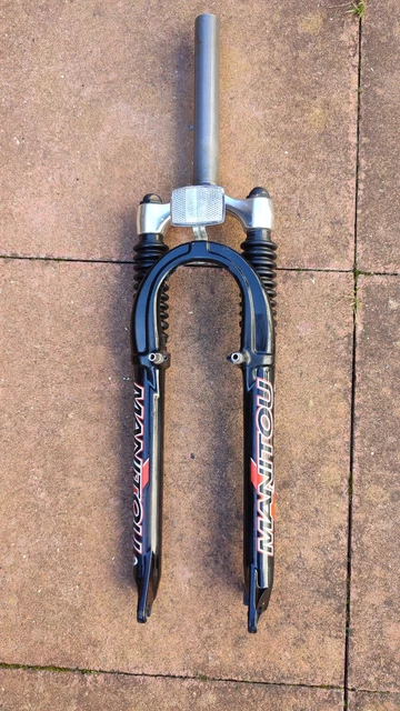 Fourche VTT Manitou Magnum 1″ – Pour Pièces Ou Réparation – 26 Pouces, Argent, Vintage