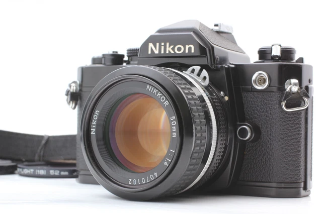 **NEAR MINT** Nikon FM Black 35mm Film Camera + Ai Nikkor 50mm f/1.4  From Japan