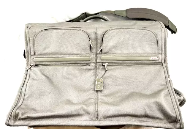 TUMI 2213454 Gray Carrying Strap Travel Bifold Garment Clothes Bag Luggage