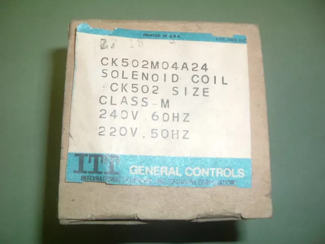 Itt Ck502M04A24................... Solenoid Coil 240 Vac 50/60 Hz... New Package